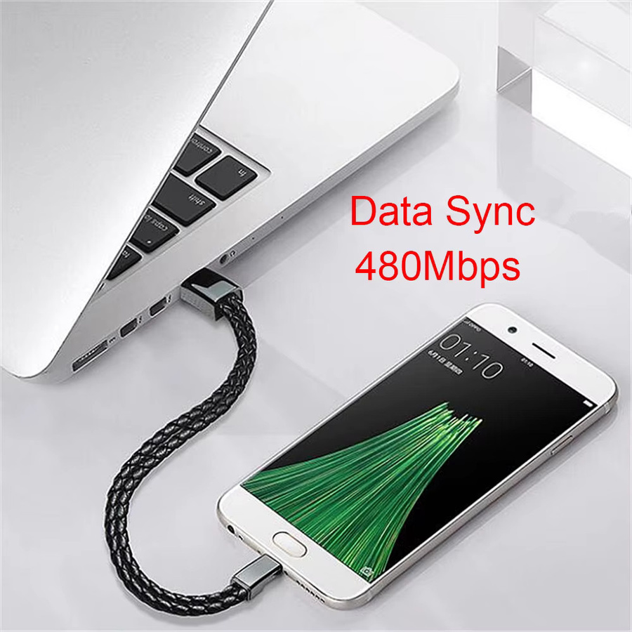 ILEPO USB C auf USB C Armbandkabel PD60W Schnellladekabel für iPhone 15 14 Samsung Huawei Xiaomi in Schwarz - Bild 3