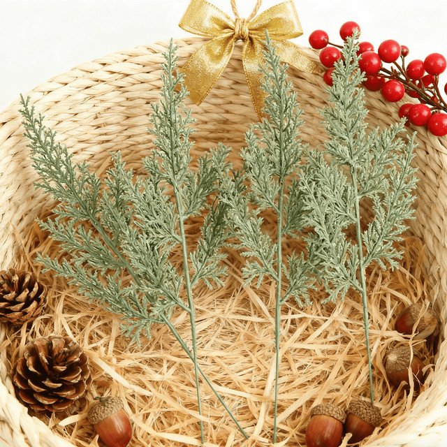 XIAOYINMO Künstliche Pflanzen in Grün für Weihnachtsbaum, Hochzeit und Dekoration - Bild 1