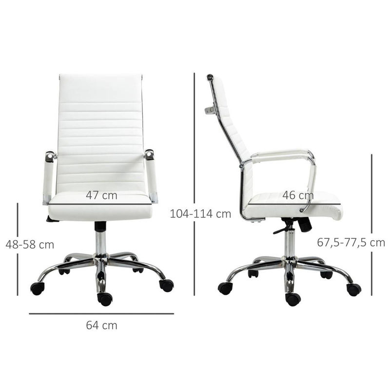 Vinsetto Gaming-Sessel 921-383WT in Weiß aus Kunstleder mit modernem Design, B/T/H: 62,0 x 58,0 x 120,0 cm - Bild 2