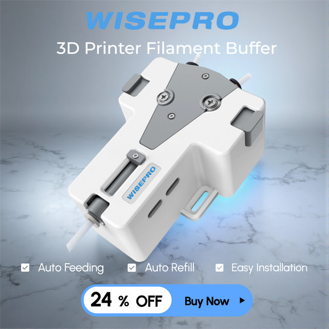WISEPRO 3D-Filamentpuffer für 1,75 mm PLA/ABS in Weiß mit automatischer Backup-Spulennachfüllung für kontinuierlichen Druck - Bild 1