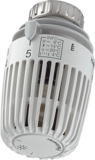 Heimeier Thermostatventilset Durchgang in Weiß mit Thermostat G 1/2 Zoll - Bild 1