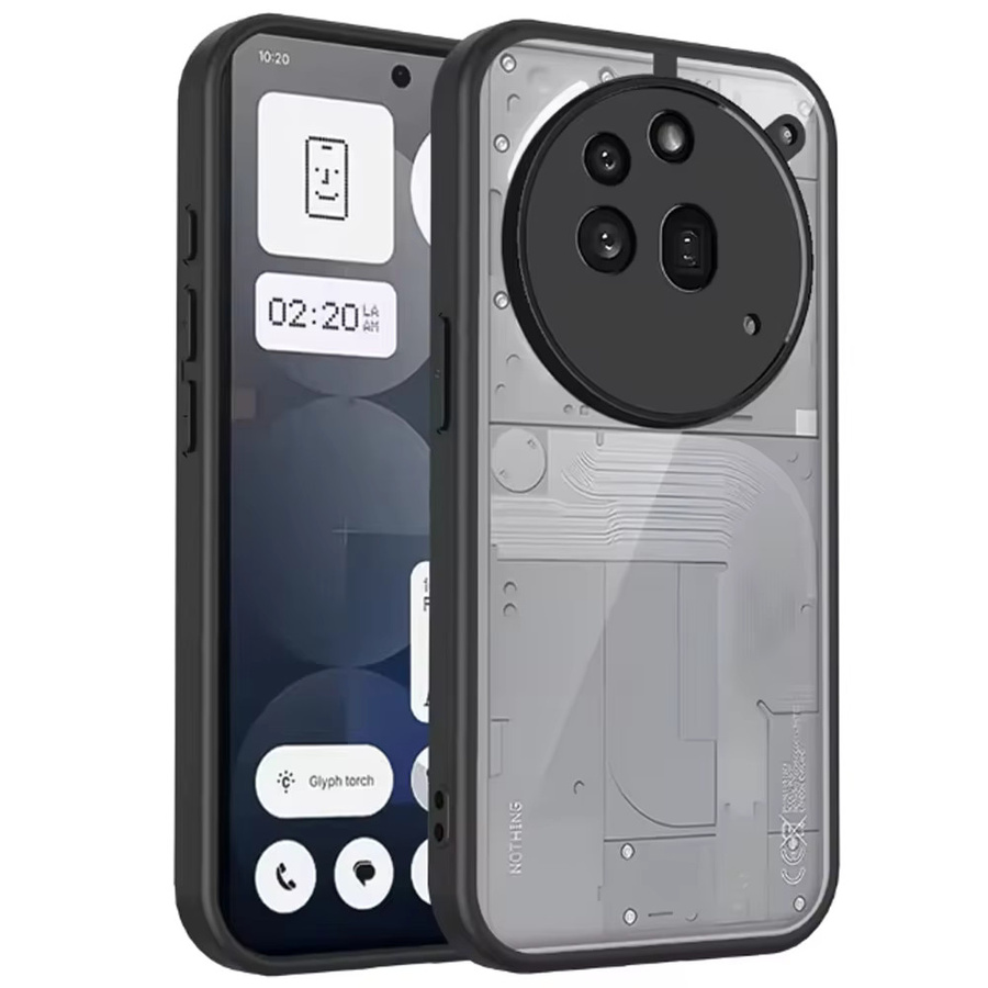 Stoßfeste Silikon-Handyhülle für Nothing Phone 3A Pro in Transparent oder Purple mit matter Rückseite - Bild 2