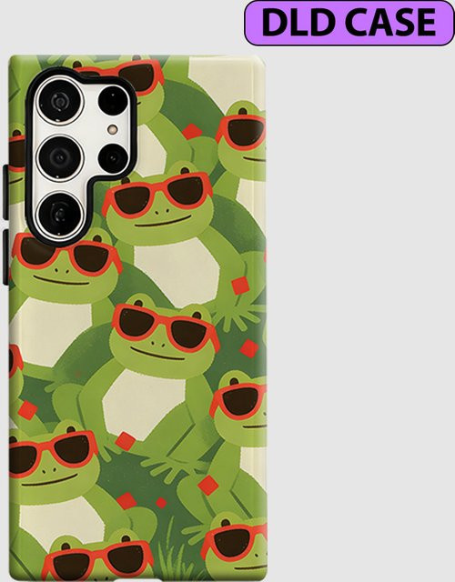 Stoßfeste Doppelschicht Handyhülle mit Frosch-Motiv und Sonnenbrille für Samsung Galaxy S26 S25 S24 S23 Ultra Plus, Mehrfarbig - Bild 1