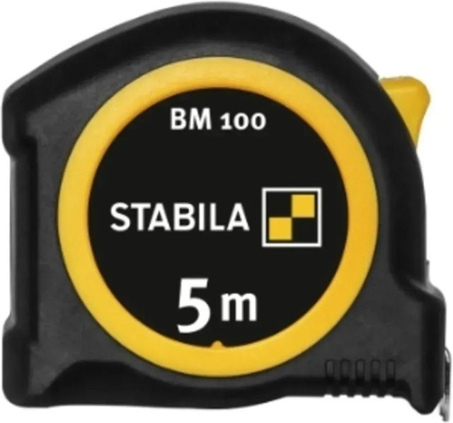 Stabila Taschenbandmaß BM 100 mit 5 m Länge und metrischer Skala in Gelb und Rot - Bild 2