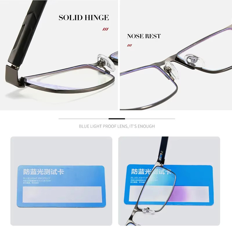 MDOD Lesebrille Herren, Vollrand, rechteckig, schwarz - Bild 1