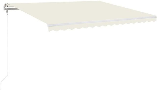 Furnicato Automatische Markise mit Fernbedienung aus Aluminium und Polyester in Creme, B: 450 cm, H: 350 cm - Bild 1