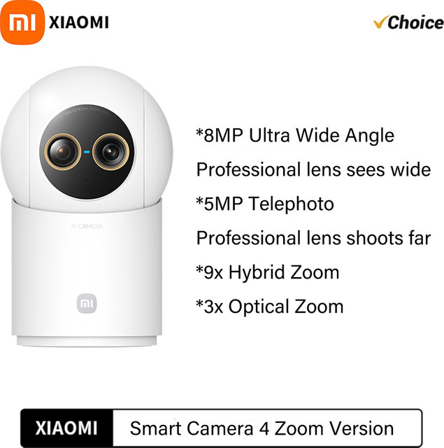 Xiaomi Smart Kamera 4 9X Zoom Edition mit 8MP+5MP Dual-Kameras, 4K Bildsensor und KI-Erkennung für Menschen und Haustiere - Bild 1