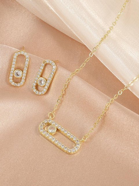 Lucky Star Jewelry Ohrring-Halsketten-Set, Zirkonia, Gold, Damen - Bild 1