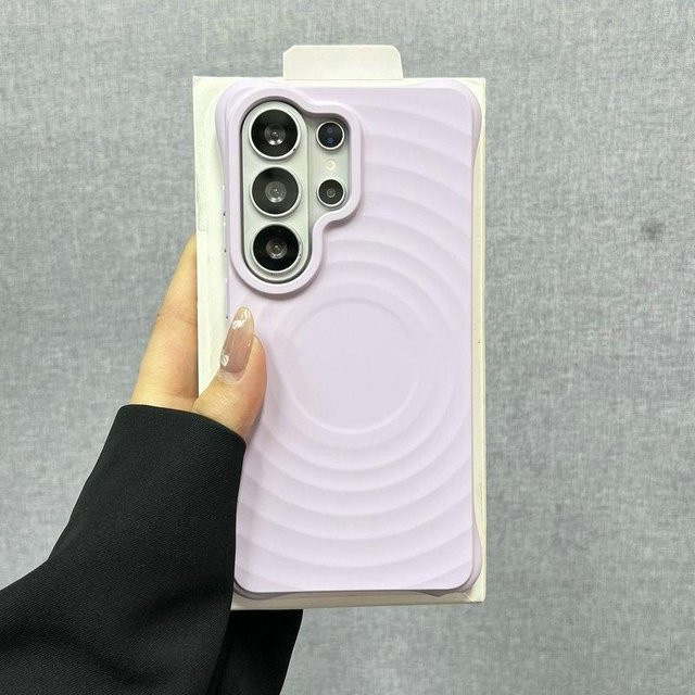 Silikon-Schutzhülle mit Flüssig-Wasserwellen-Effekt und Magnetfunktion für Samsung Galaxy S26 S25 S24 S23 Ultra Plus in Lila - Bild 1
