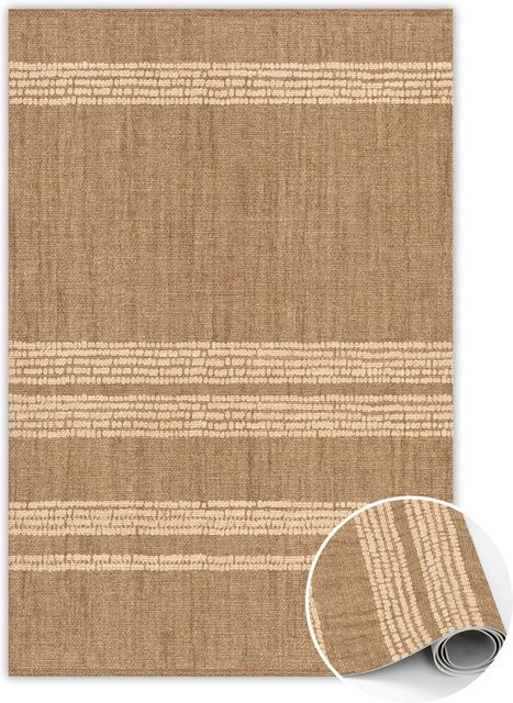Tulup Teppich Beige und Braun, Gefütterter Vinyl Vloerkleed aus PVC, Rechteckig, B/H: 60 x 90 cm - Bild 1