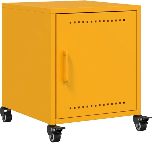 vidaXL Nachttisch aus Stahl in Gelb, B/T/H: 36 x 39 x 43,5 cm - Bild 1