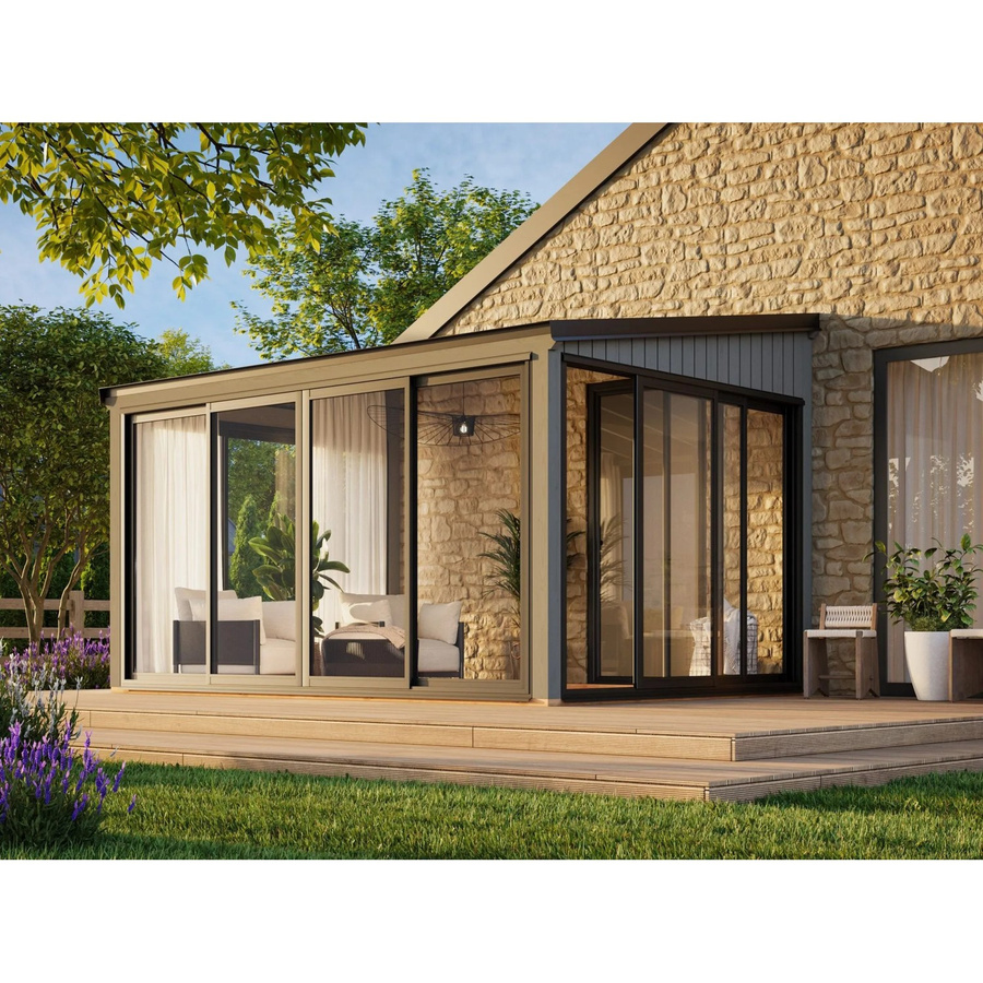 Palmako Holz-Gartenhaus Lumi Slide Plus mit Pultdach in Dunkelgrau, B: 420 cm, T: 297 cm, H: 210 cm - Bild 2