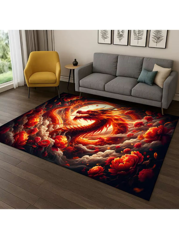 Faviora 3D China Dragon Myth Art Teppich, rutschfeste Bodenmatte in Multicolour für Wohnzimmer, Schlafzimmer und Kinderzimmer, B/T: 60 x 40 cm - Bild 2