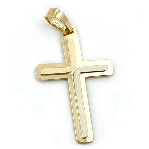 SIGO Anhänger Kreuz, 585 3-farbiges Gold, Unisex - Bild 1
