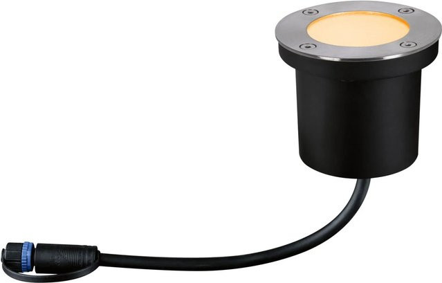 Paulmann LED-Outdoor-Bodeneinbaustrahler Floor Plug & Shine in Silber-schwarz mit warmweißem Licht, Durchmesser: 9,8 cm - Bild 1