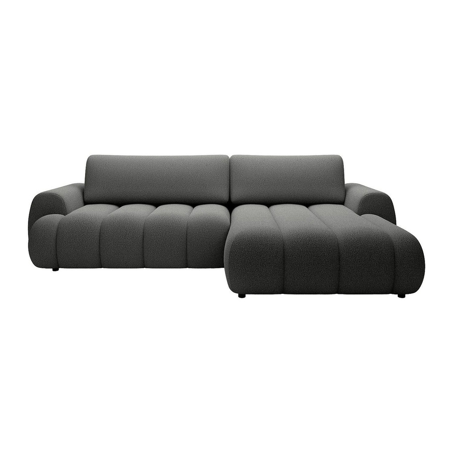 Vente-unique Schlafsofa Fridora in Grau mit Schlaffunktion und L-Form - Bild 2