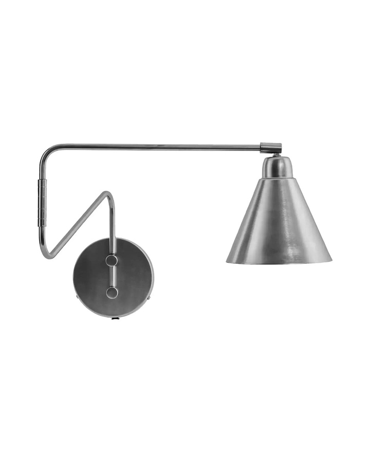 House Doctor Wandleuchte Game in Silber, verstellbar, industrieller Stil, Höhe: 76 cm - Bild 1