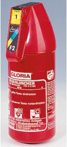 Gloria Pulverfeuerlöscher mit 2 kg Inhalt, Farbe Rot, Brandklassen A B C, mit Wandhalterung und ohne Manometer - Bild 1