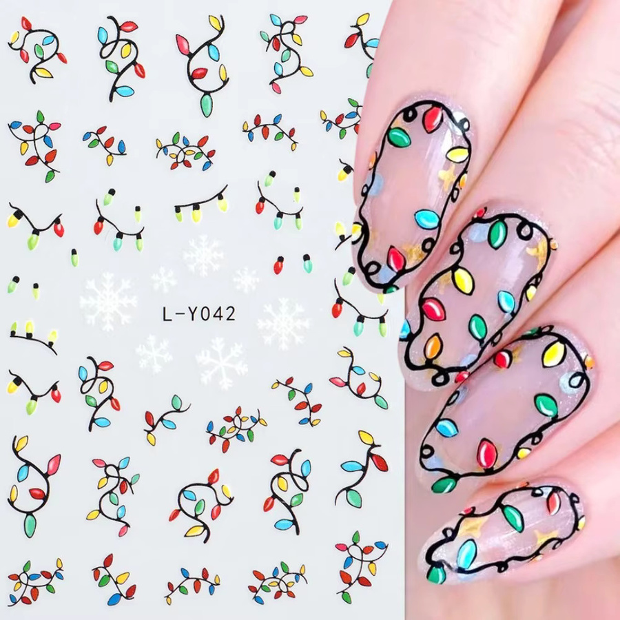 Weihnachten Nail Art Aufkleber, Glänzend, Unisex - Bild 3