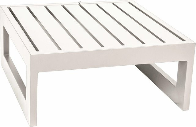 Stern NEW HOLLY Beistelltisch und Hocker in Weiß mit Aluminiumleisten - Bild 1