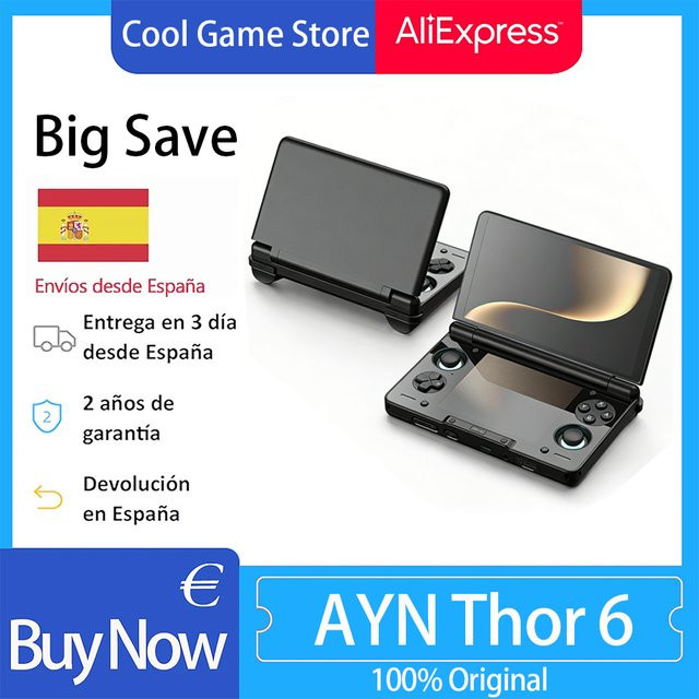 AYN Thor 6 Zoll OLED Dual-Screen Gaming-Handheld mit Qualcomm Snapdragon CPU, Android 13, 6000mAh Akku und Hall-Stick-Spielkonsole in Schwarz - Bild 1