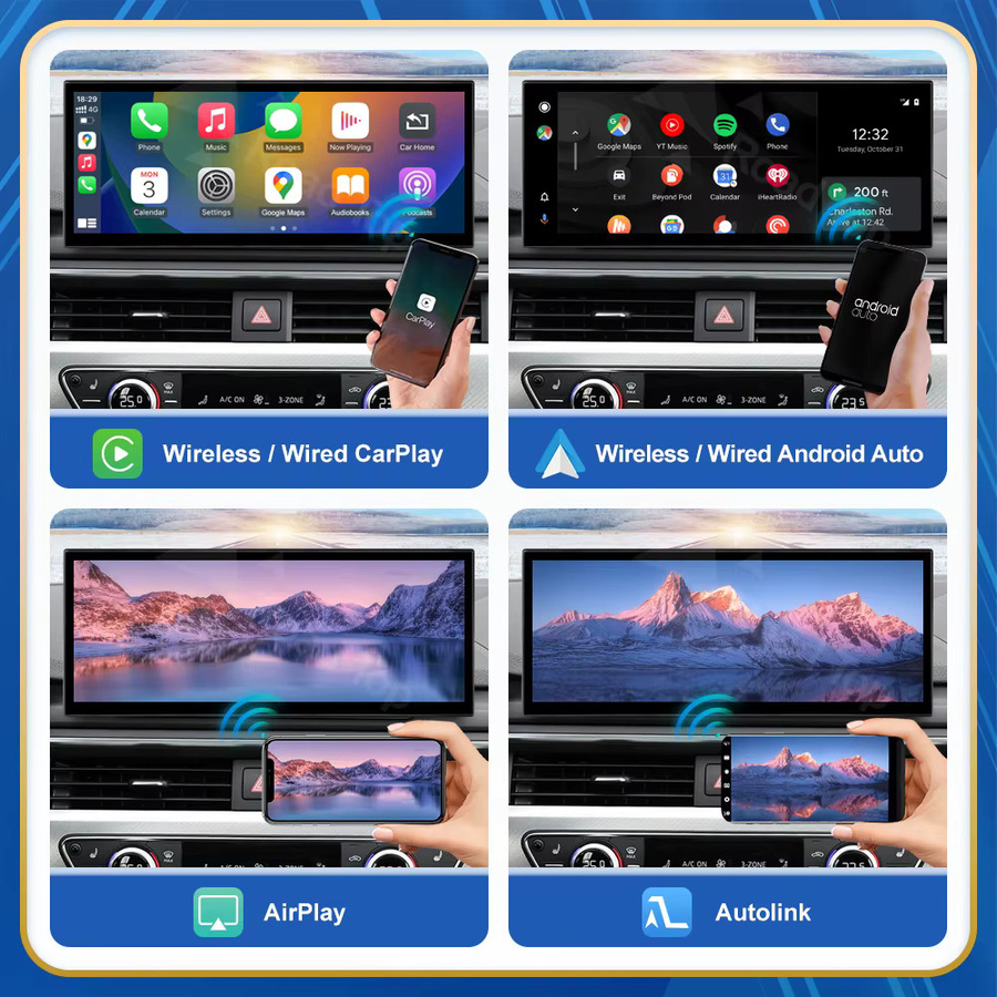 Road Top Multimedia-Player mit 12,3 Zoll Touch-Display für Audi A4 A5 B9 (2016-2019) in Schwarz mit Android Auto, Apple CarPlay und GPS - Bild 2