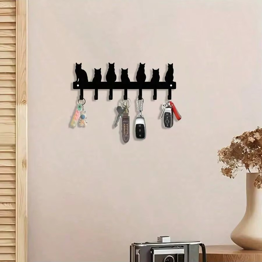 CIFBUY Metall-Katzenhaken zur Wandmontage in Schwarz als moderne Wohndekoration - Bild 2