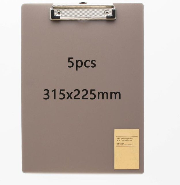 5er Set Klemmbretter aus Kunststoff von Yiran Furniture in Braun, Format A4 - Bild 1