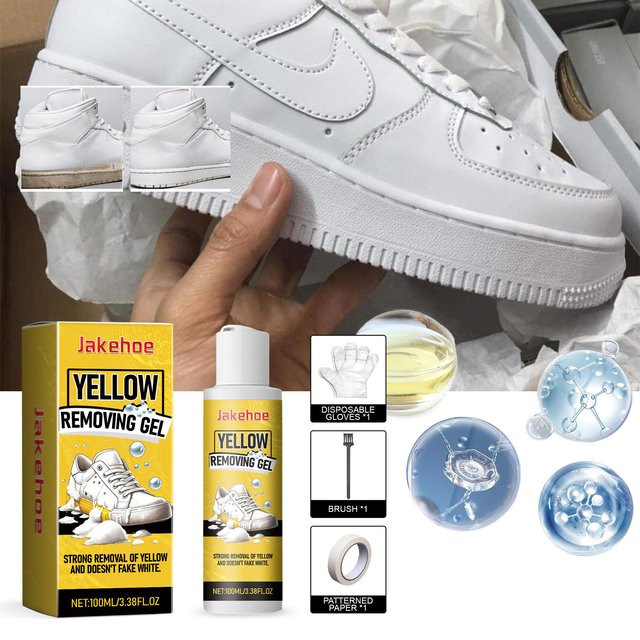 JAKEHOE Reinigungsgel-Set für weiße Sneaker, Schmutzentferner und Schuhaufheller, Farbe: Weiß, 100 ml - Bild 1