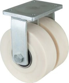 BS Schwerlastdoppelrolle S110.B16.250 mit Schraubmechanismus aus Kunststoff in Weiß - Bild 1