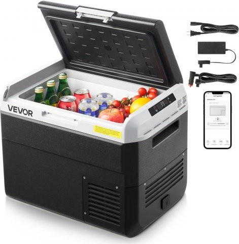 VEVOR Kompressor-Auto-Kühlschrank 30L, Tragbarer Elektrischer Kühl- und Gefrierschrank für Camping und Reisen, Grau - Bild 1