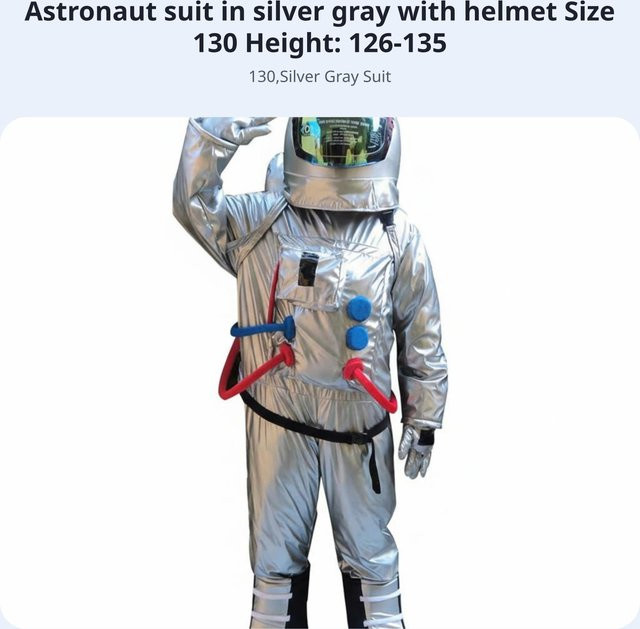 Binchi Outdoor Product Astronauten Kostüm, Raumanzug, Weltraum, Grau - Bild 1