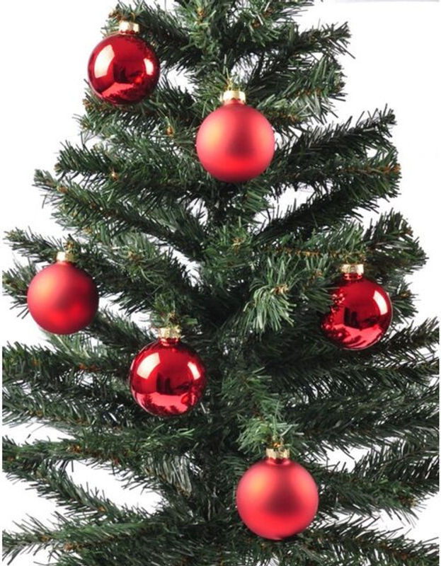 BURI Weihnachtsbaumkugeln aus Glas in Rot, 12er-Set, Durchmesser: 4 cm - Bild 1