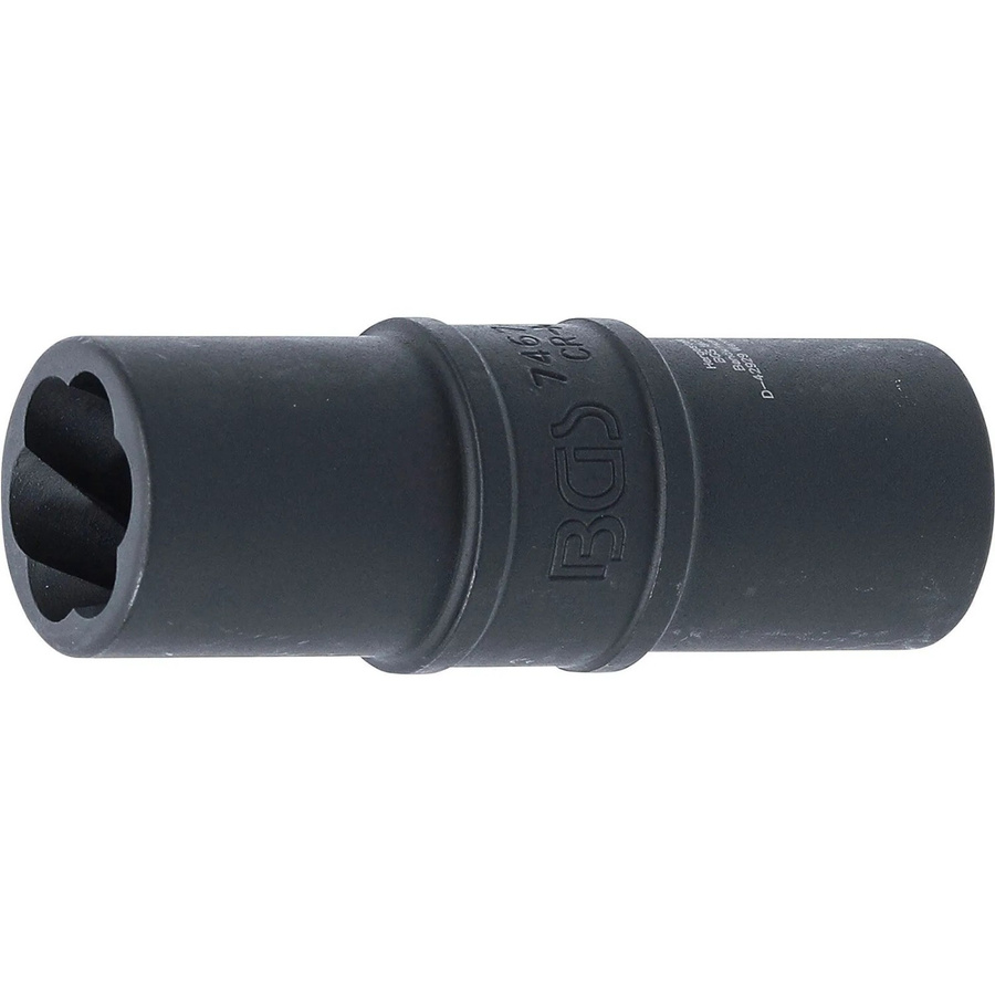 BGS Kraft-Spezial-Schraubenausdreh-Wendeeinsatz 17 mm mit 1/2 Zoll Aufnahme in Schwarz - Bild 2