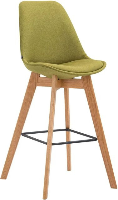 DELUKE Barhocker GIKAR Barstuhl mit Lehne aus Stoff in Grün, B/T/H: 48 x 56 x 112 cm - Bild 1