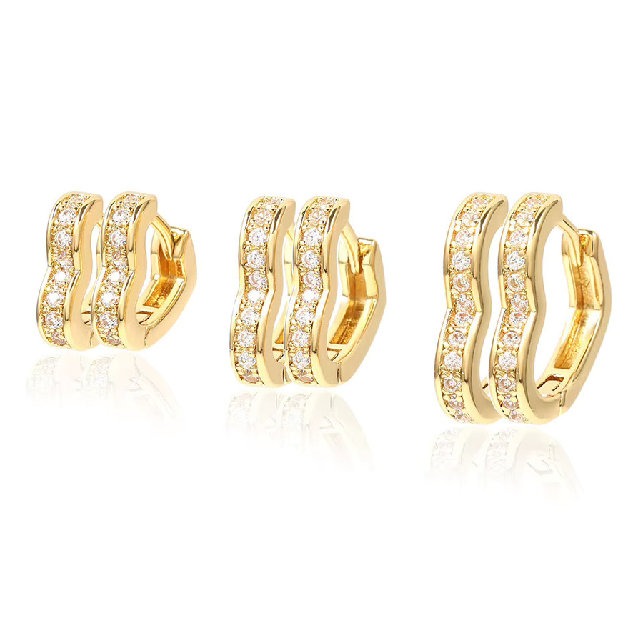 ZAKOL Creolen, Zirkonia, Gold, Unisex - Bild 3