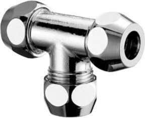 Schell T-Verschraubung 3x G 3/8 AG, d= 10mm, DN 10, verchromt, silber - Bild 1