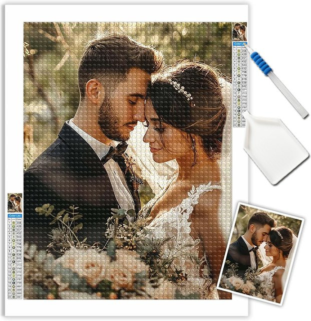 MomoArt DIY Diamant-Mosaik Foto Bastelset für Erwachsene, personalisiertes Kunst Diamantmalerei Set in Multicolour - Bild 1