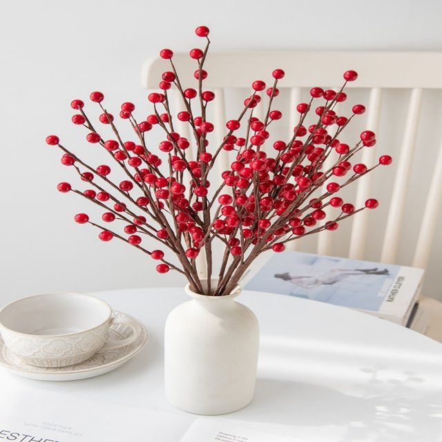Künstliche Pflanze Holly Little Red Fruit von XIAOYINMO in Rot für Weihnachts- und Neujahrsdekoration - Bild 1