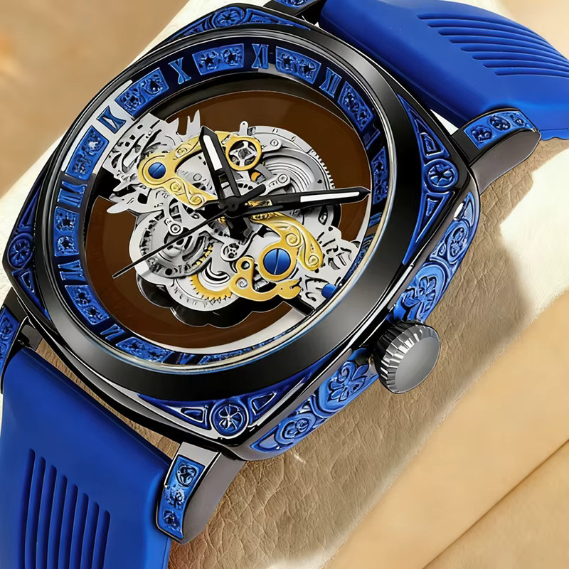 CAROTIF Armbanduhr Quarz, blaues Band, Herren - Bild 2