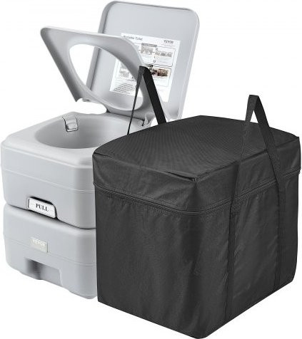 VEVOR Tragbare Campingtoilette mit Spülfunktion und Tragetasche, Grau, Abwassertank: 20,1 l, Spültank: 12,1 l - Bild 1