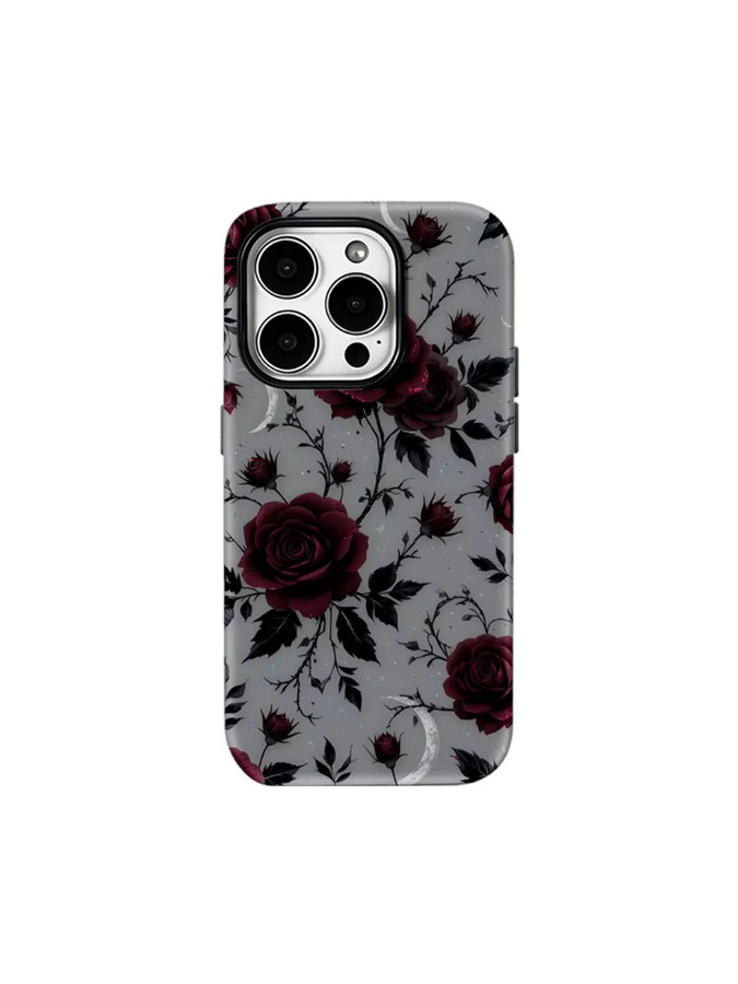 Crimson Roses Moons Handyhülle für iPhone 17 16 15 14 13 12 11 Pro Max Plus mit doppelschichtiger Rückseite in Multicolour - Bild 6