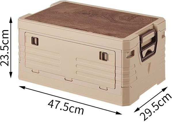 Binchi Outdoor Camping Box mit Holzdeckel als faltbare Tragetasche und Lagerbox - Bild 1