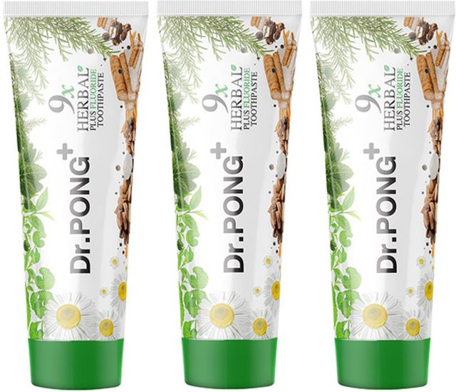 Dr.PONG+ 9x Herbal Plus Fluorid Zahnpasta, 100 g, Unisex - Bild 1