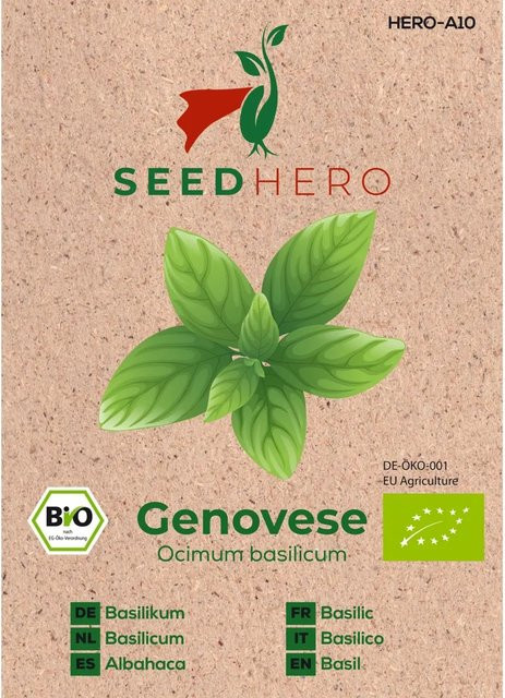 Seedhero BIO Basilikum Genovese Samen für Garten, Balkon und Haus - Bild 1