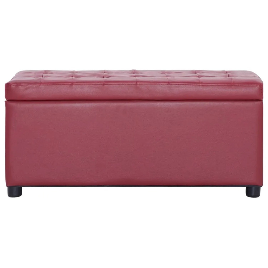 vidaXL Ottoman mit Stauraum aus Kunstleder in Weinrot, B/T/H: 87,5 x 40 x 40 cm - Bild 2