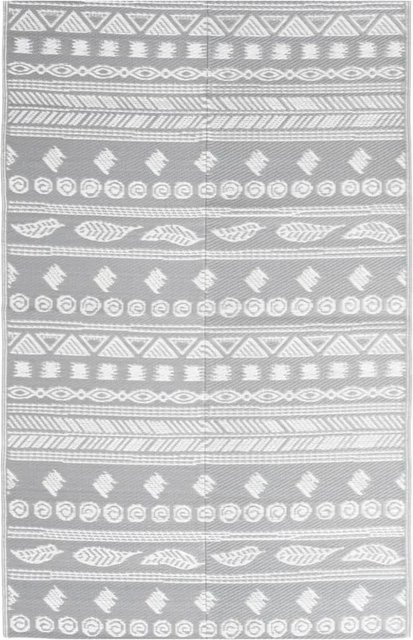 vidaXL Outdoorteppich Grau mit abstraktem Design aus Polypropylen B/T: 160 x 230 cm - Bild 1