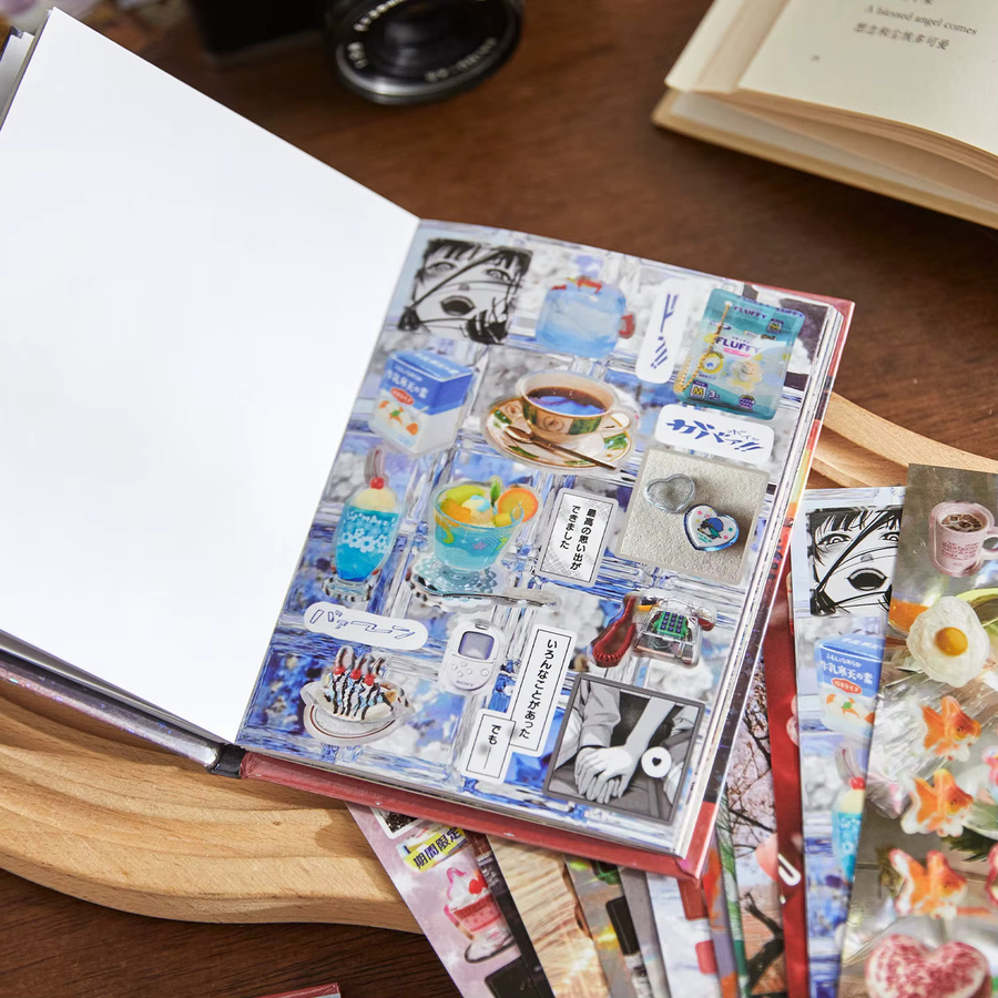 MINKYS Vintage Deko-Stickerbuch mit 45 Blatt Kawaii Aufkleber für Laptop, Kpop und Scrapbook Journal in Multicolour - Bild 1