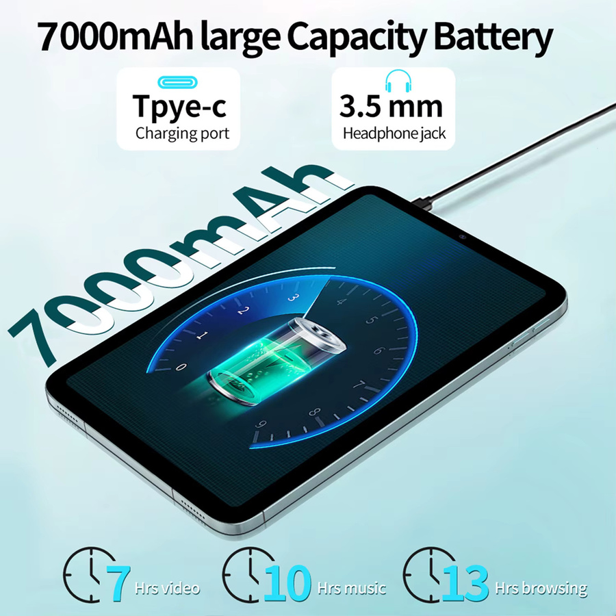 BDF Tablet mit 10,1 Zoll Display, Android 14, Octa-Core, 12GB RAM, 128GB ROM, 5G, Dual-WLAN und Bluetooth in Lila - Bild 2