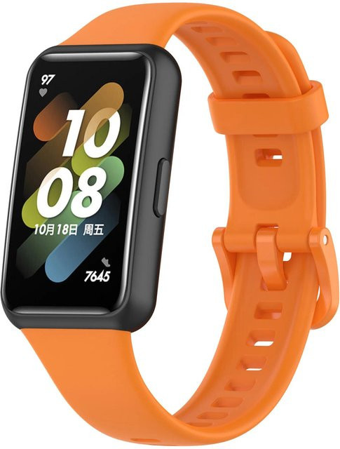 Uhrenarmband Huawei Band 7, Silikon, orange, Unisex - Bild 1
